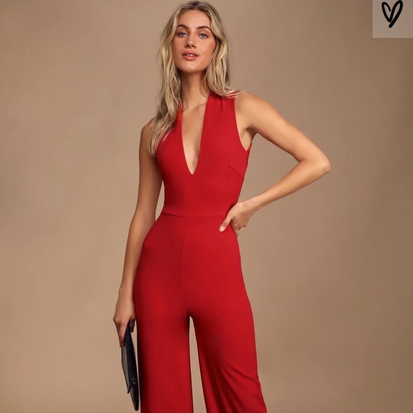 Lulus Pants - Lulu’s Red Jumpsuit